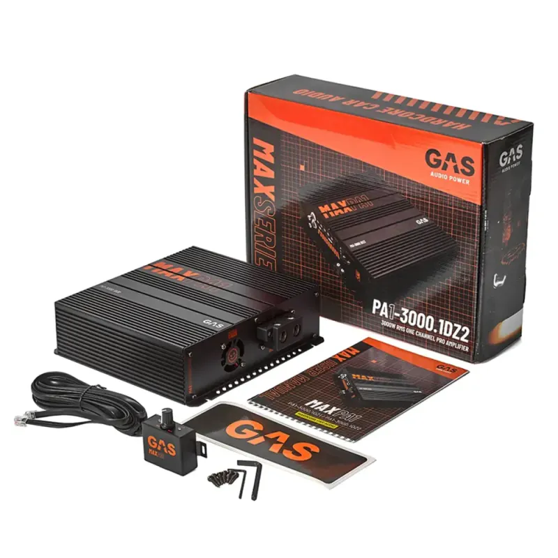 GAS MAX PA1-3000.1DZ2 2ohm Mono, 3000W RMS, fullfrekvens