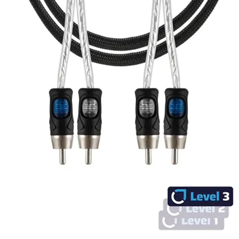 2m. Auto-Connect RCA signalkabel, 2 meter. Level 3 (OFC - 100% k