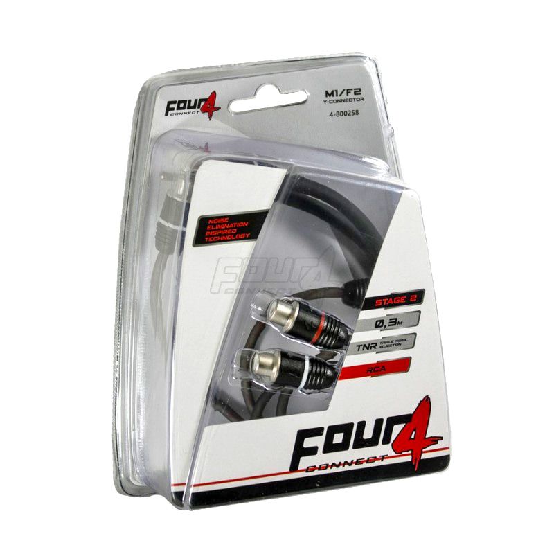 Y-Ledd 4 CONNECT STAGE 2 RCA. 30cm 1 hann - 2 hunn. 2pk.