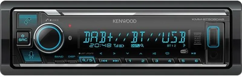Kenwood KMMBT508DAB. 1-Din Media reciever. DAB+, Bluetooth, 2x linjeutganger(uten CD)